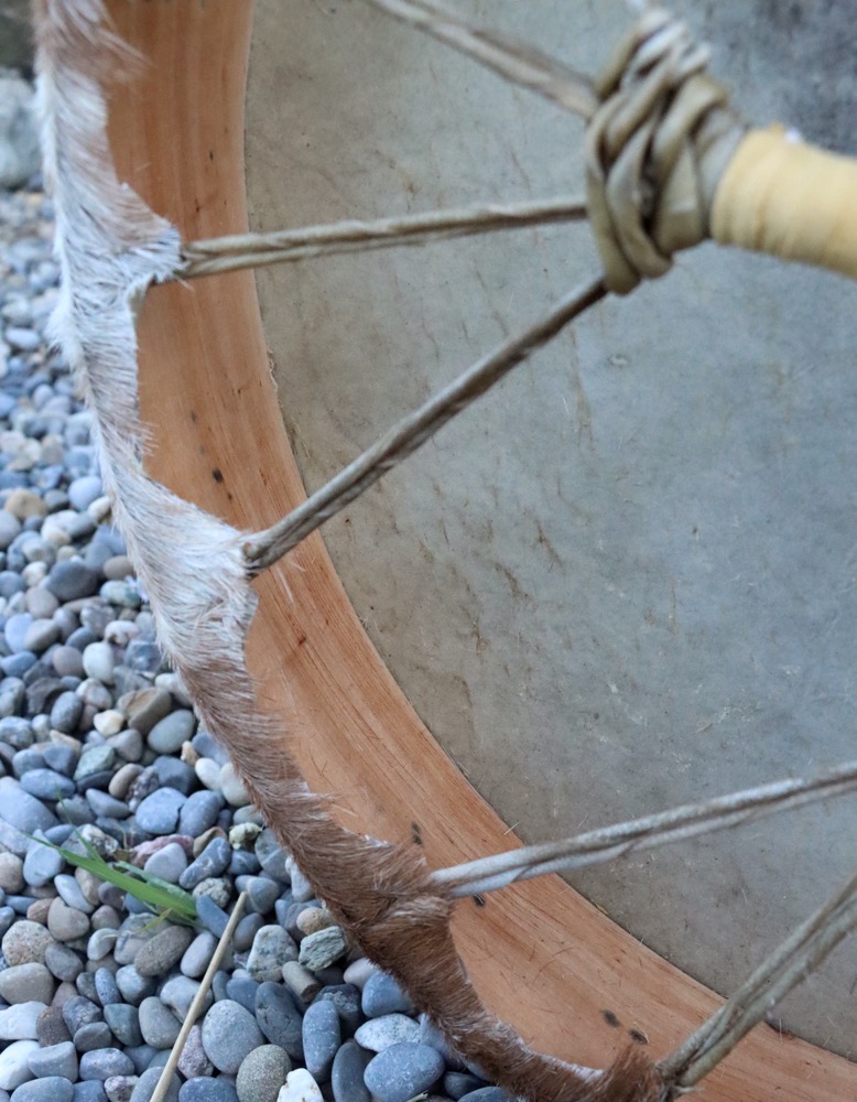 Schamanen Trommel Ziege mit Haar 45,5 cm