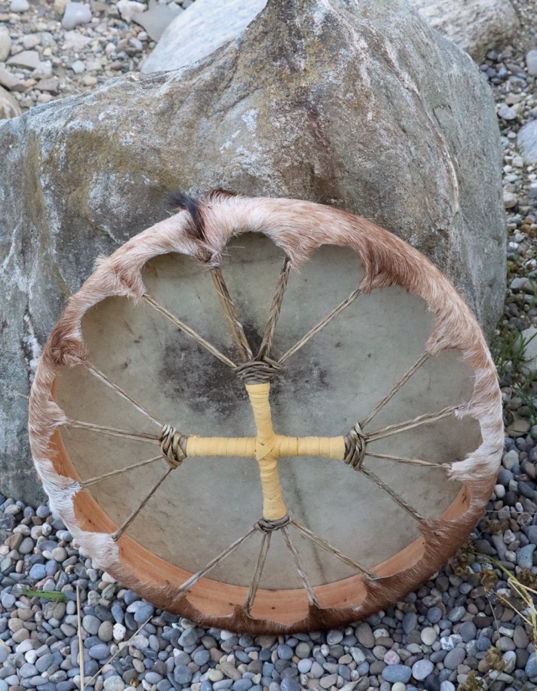 Schamanen Trommel Ziege mit Haar 45,5 cm