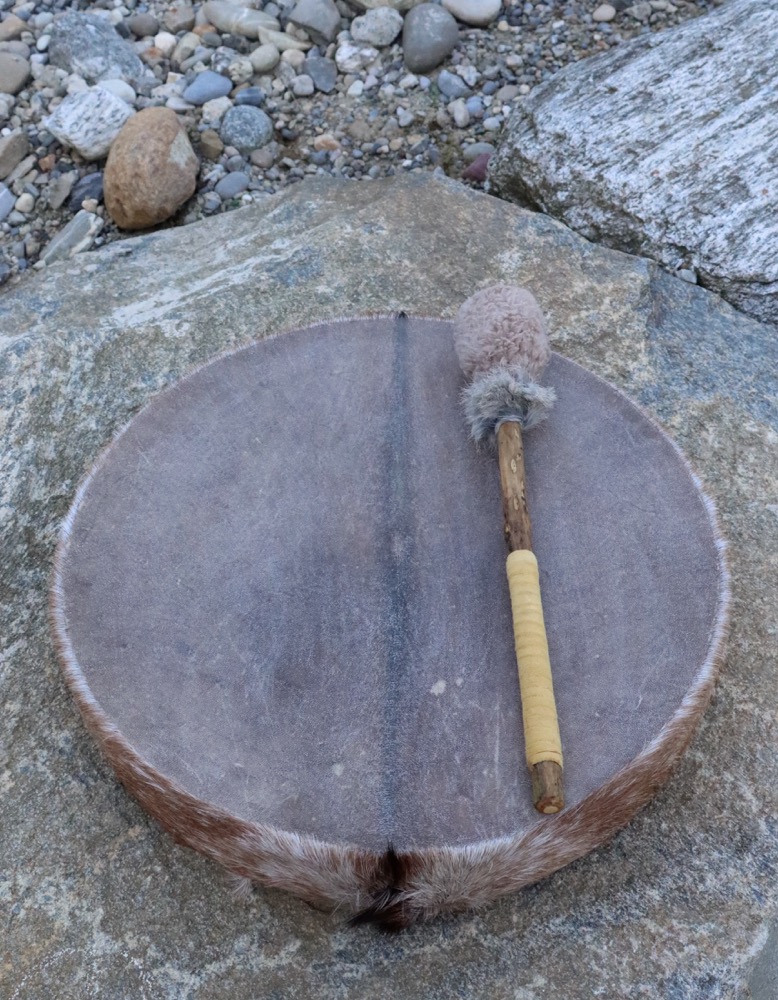 Schamanen Trommel Ziege mit Haar 45,5 cm