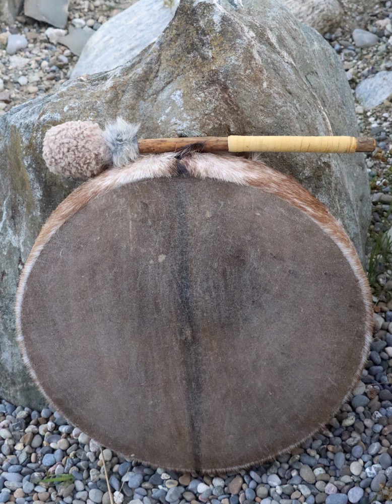 Schamanen Trommel Ziege mit Haar 45,5 cm