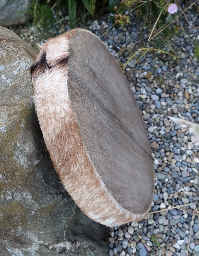 Schamanen Trommel Ziege mit Haar 45,5 cm